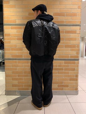 「surt」｜「アイテム（MA-1）」を使った、まことさん（メンズ・169cm）の冬コーディネート