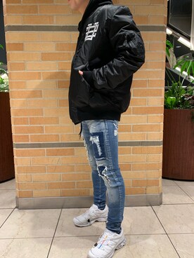 「surt」｜「アイテム（MA-1）」を使った、まことさん（メンズ・169cm）の冬コーディネート