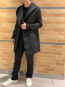 「junhashimoto（ジュンハシモト）のアイテム（ダウンジャケット/コート）」を使った、まことさん（メンズ・169cm）の冬コーディネート