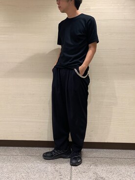 「KAZUYUKI KUMAGAI」｜「アイテム（スラックス）」を使った、まことさん（メンズ・169cm）の夏コーディネート