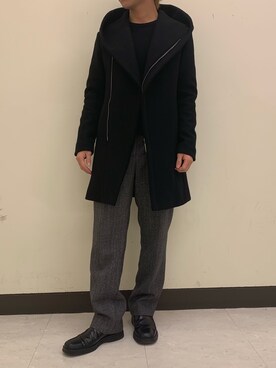 「junhashimoto（ジュンハシモト）のアイテム（ダウンジャケット/コート）」を使った、まことさん（メンズ・169cm）の秋コーディネート