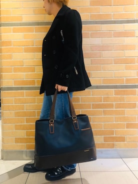「B2nd」｜「アイテム（ピーコート）」を使った、まことさん（メンズ・169cm）の秋コーディネート
