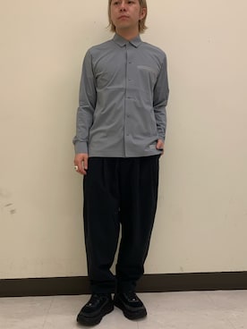 「ATTACHMENT（アタッチメント）のPE/Cストレッチブロード レギュラーカラーシャツ（シャツ/ブラウス）」を使った、まことさん（メンズ・169cm）の春コーディネート