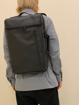 「ATTACHMENT（アタッチメント）のPE/Cストレッチブロード レギュラーカラーシャツ（シャツ/ブラウス）」を使った、まことさん（メンズ・169cm）の春コーディネート