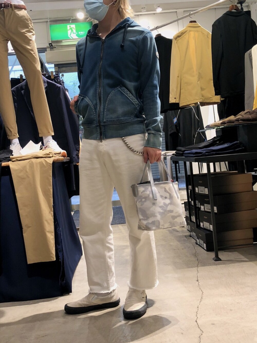 「YANUK、B2nd、GENTIL BANDIT」｜「YANUKのYANUK MEN'S フーディー DENIT/57291038（パーカー、ブルー系）」を使った、まことさん（メンズ・169cm）の春コーディネートの1枚目の写真
