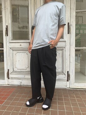 「BACKLASH（バックラッシュ）のアイテム（シューズ）」を使った、まことさん（メンズ・169cm）の夏コーディネート