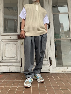 「OURET（オーレット）のアイテム（パンツ）」を使った、まことさん（メンズ・169cm）の夏コーディネート
