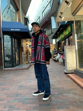 「Stepney Workers Club（ステファニーワーカーズクラブ）のアイテム」を使った、まことさん（メンズ・169cm）の春コーディネート