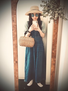 「frames RAY CASSIN（フレームスレイカズン）のアイテム（バレエシューズ）」を使った、akihsoy ediさん（レディース・155cm）の夏コーディネート