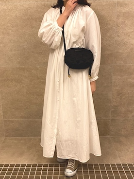 「シアタープロダクツ(THEATRE PRODUCTS)」｜「アイテム（シャツワンピース）」を使った、A I R I Nさん（レディース・158cm）の春コーディネート