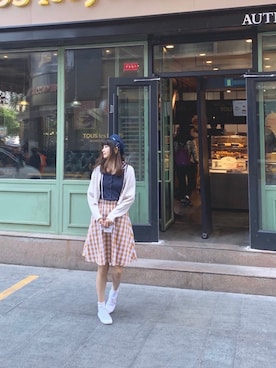 「RUBY AND YOU（ルビーアンドユー）のアイテム（アクセサリー）」を使った、keiko濛濛さん（レディース・174cm）の春コーディネート