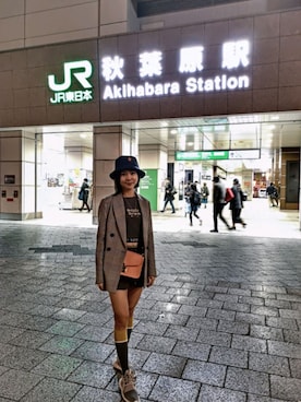 「H&M（エイチ・アンド・エム）のアイテム（スーツジャケット）」を使った、jacqueline_贾爷さん（レディース・156cm）の秋コーディネート