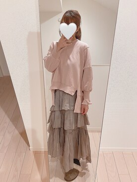 「snidel」｜「アイテム（スウェット）」を使った、 オリオン✴︎さん（レディース・158cm）の春コーディネート