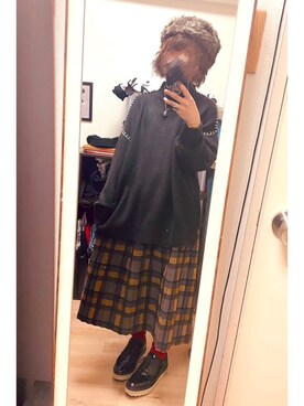 「yield（イールド）のアイテム」を使った、sheさん（レディース・149cm）の冬コーディネート