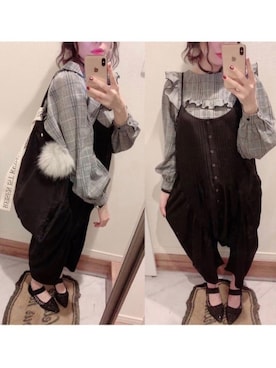「osharewalker（オシャレウォーカー）のアイテム（オールインワン・サロペット）」を使った、🍓mako🍓さん（レディース・161cm）の夏コーディネート