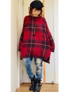 「アイテム（その他トップス）」を使った、🍓mako🍓さん（レディース・161cm）の秋コーディネート