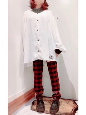 赤チェックパンツ の人気ファッションコーディネート Wear