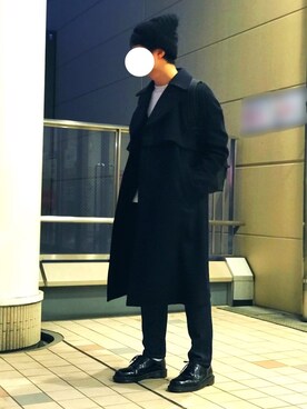 nano使用「UNITED TOKYO（メルトンアルスターコート）」的時尚穿搭