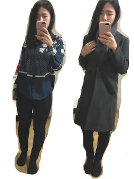 「SLOBE IENA（スローブイエナ）のアイテム（チェスターコート）」を使った、Orikoさん（レディース・157cm）の冬コーディネート
