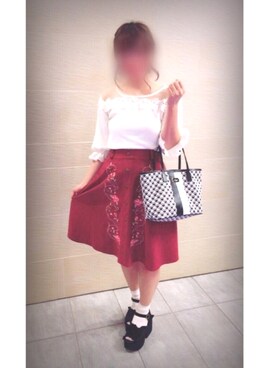「ベロアスカート」｜「アイテム（サンダル）」を使った、Ayaka*さん（レディース・157cm）の秋コーディネート
