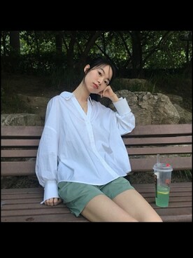 「公园」｜消绿さん（レディース・159cm）の夏コーディネート