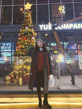 「STYLENANDA（スタイルナンダ）のアイテム（ハンチング/ベレー帽）」を使った、消绿さん（レディース・159cm）の冬コーディネート
