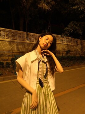 「NAIN（ナイン）のアイテム」を使った、消绿さん（レディース・159cm）の夏コーディネート