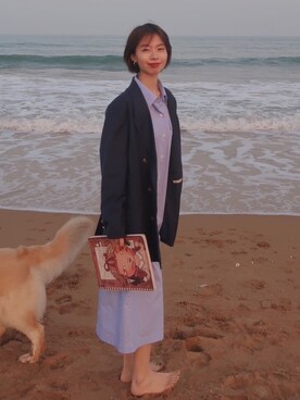 「blue」｜「アイテム（フォーマルスーツ/小物）」を使った、消绿さん（レディース・159cm）の春コーディネート