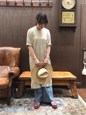 「NOMBRE IMPAIR（ノンブルアンペール）のアイテム（シャツワンピース）」を使った、tanaka.さん（レディース・159cm）の春コーディネート