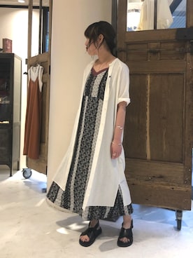 「NOMBRE IMPAIR（ノンブルアンペール）のアイテム（シャツワンピース）」を使った、tanaka.さん（レディース・160cm）の夏コーディネート