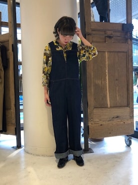 「FIL DE FER（フィルデフェール）のアイテム（オールインワン・サロペット）」を使った、tanaka.さん（レディース・159cm）の夏コーディネート
