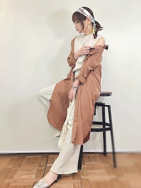 「アイテム（シャツワンピース）」を使った、Ⓜ️ino.さん（レディース・159cm・40代）の春コーディネート