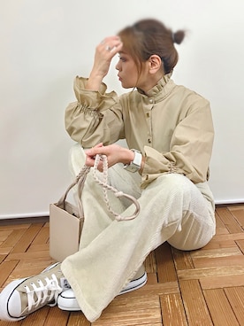 「フリルブラウス」｜Ⓜ️ino.さん（レディース・159cm・40代）の秋コーディネート