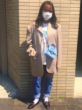 「STYLENANDA（スタイルナンダ）のアイテム（ジャケット/アウター）」を使った、nanaさん（レディース・149cm）の春コーディネート