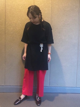 「WA ORiental TRaffic（ダブルエーオリエンタルトラフィック）の★ビットスクエアローファー★2114（ローファー）」を使った、nanaさん（レディース・149cm）の夏コーディネート