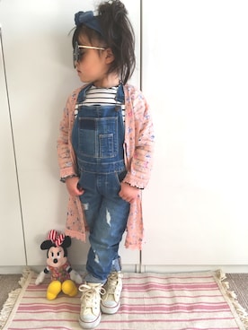 「ガウン」｜「アイテム（オールインワン・サロペット）」を使った、RiiiiijuuuunnnAさん（キッズ・100cm）の冬コーディネート