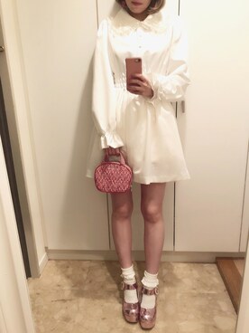 ayumi watanabeさんの「ホワイトエデンワンピースドレス」を使ったコーディネート