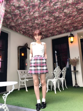 「TOPSHOP（トップショップ）のアイテム」を使った、ayumi watanabeさん（レディース・156cm）の夏コーディネート