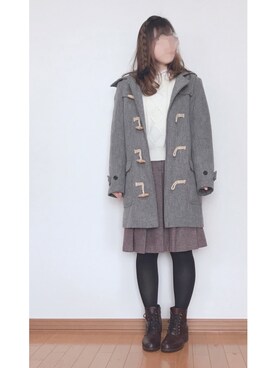 ダッフルコートを使った 黒タイツ の人気ファッションコーディネート Wear