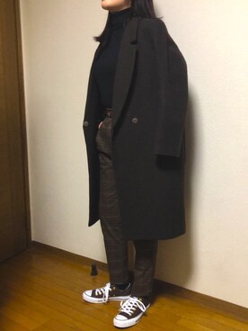 「URBAN RESEARCH（アーバンリサーチ）のアイテム（チェスターコート）」を使った、あーちゃんさんさん（レディース・158cm）の冬コーディネート