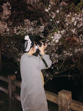 「アイテム（ヘアアクセサリー）」を使った、めにこさん（レディース・155cm・20代）の春コーディネート
