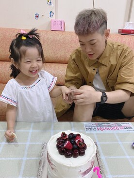 「kids」｜「アイテム（チュニック）」を使った、加貝此木さん（キッズ・90cm）の秋コーディネート
