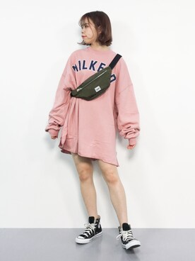 「Lee（リー）のアイテム（ボディバッグ/ウエストポーチ）」を使った、ENAさん（レディース・162cm）の春コーディネート