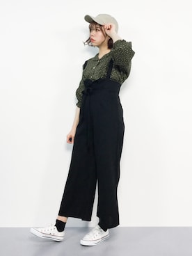 「merry jenny（メリージェニー）のアイテム（キャップ）」を使った、ENAさん（レディース・162cm）の春コーディネート