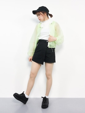 「ラップスカート」｜「アイテム（ブルゾン）」を使った、ENAさん（レディース・162cm）の春コーディネート