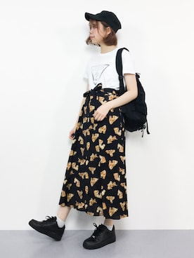 「IamI in fact…」｜「アイテム（スカート）」を使った、ENAさん（レディース・162cm）の夏コーディネート