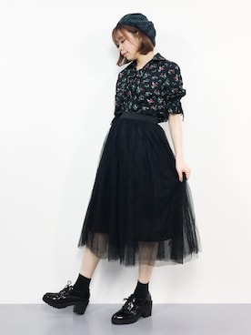 「antiqua」｜「アイテム（ハンチング/ベレー帽）」を使った、ENAさん（レディース・162cm）の夏コーディネート