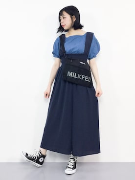 「ROPE' PICNIC（ロペピクニック）のアイテム（サロペット/オーバーオール）」を使った、ENAさん（レディース・162cm）の夏コーディネート