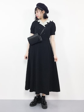 「ダブルボタン」｜「アイテム（ワンピース/ドレス）」を使った、ENAさん（レディース・162cm）の夏コーディネート