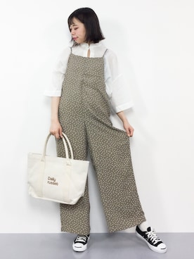 「モカ」｜「アイテム（オールインワン・サロペット）」を使った、ENAさん（レディース・162cm）の夏コーディネート